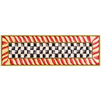 Courtly Check Red & Gold 2'6" x 8' Washable Runner