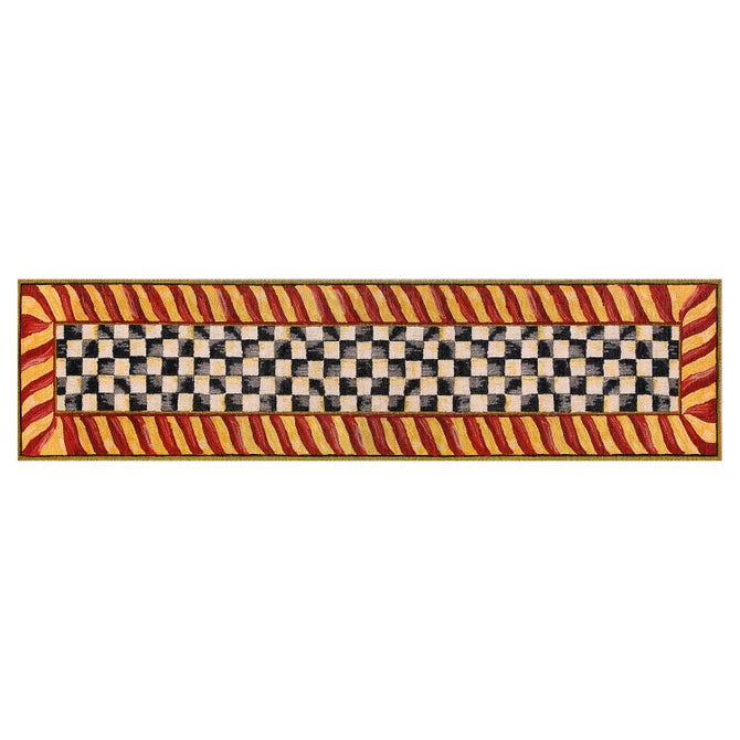 Courtly Check Red & Gold 2'6" x 10' Washable Runner image number 0