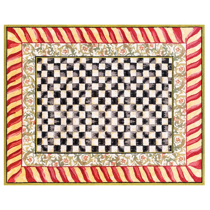Courtly Check Red & Gold 8' x 10' Washable Rug image number 0
