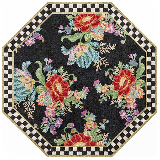 Flower Market 6' Octagon Washable Rug image number 0
