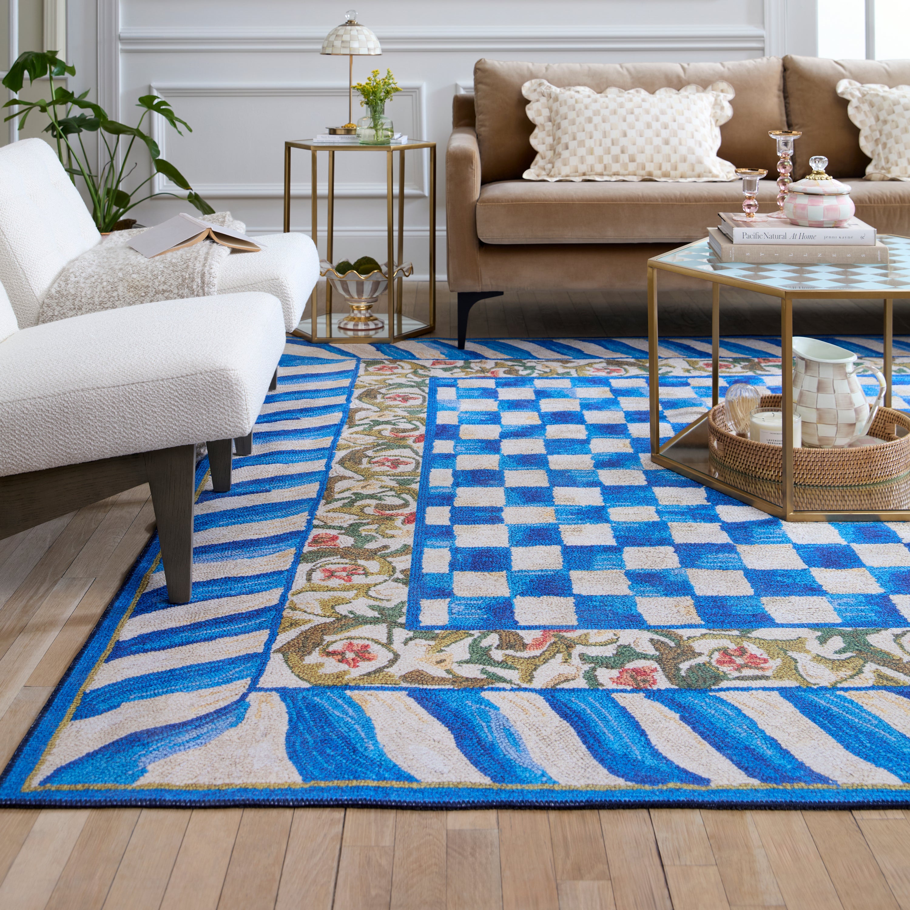 MacKenzie-Childs | Truly Royal Check 8' x 10' Washable Rug