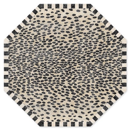 Snow Leopard 6' Octagon Washable Rug