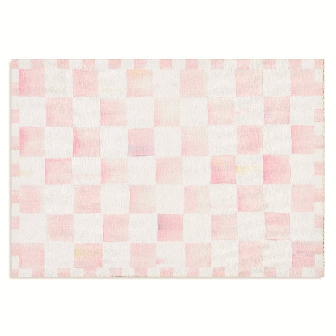 Rosy Checkered 2' x 3' Washable Rug image number 0