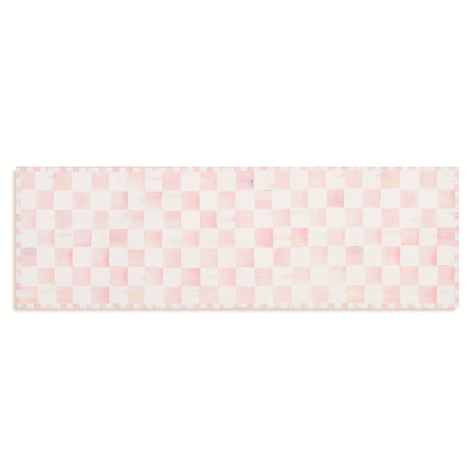Rosy Checkered 2'6" x 8' Washable Runner image number 0