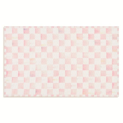 Rosy Checkered 3' x 5' Washable Rug