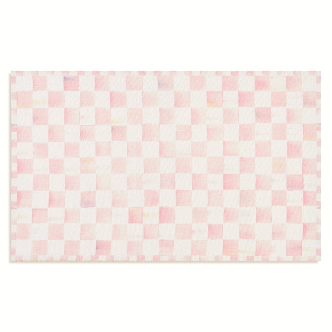 Rosy Checkered 3' x 5' Washable Rug image number 0