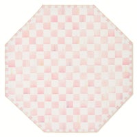 Rosy Checkered 6' Octagon Washable Rug