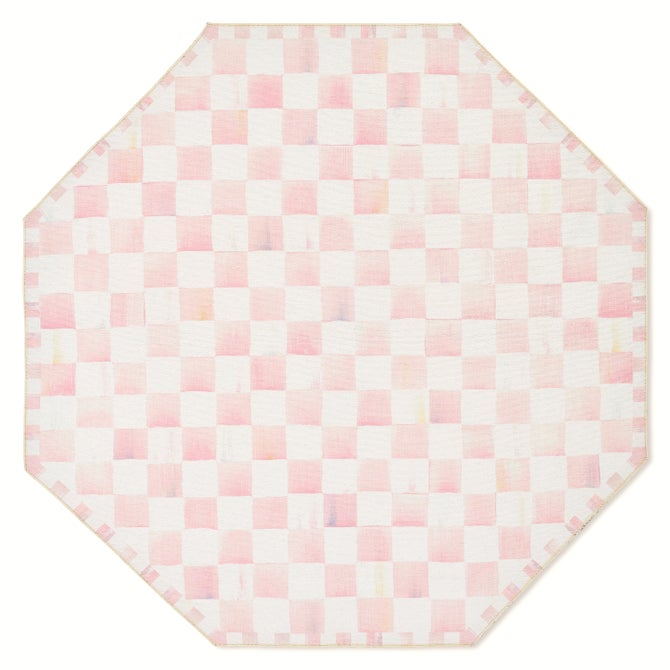 Rosy Checkered 6' Octagon Washable Rug image number 0