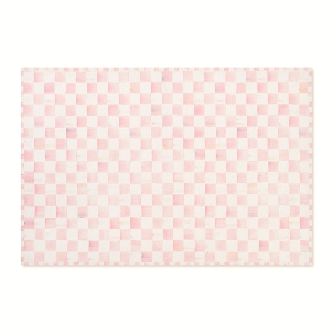 Rosy Checkered 5' x 7'6" Washable Rug image number 0
