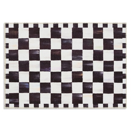 Courtly Checkered 2' x 3' Washable Rug