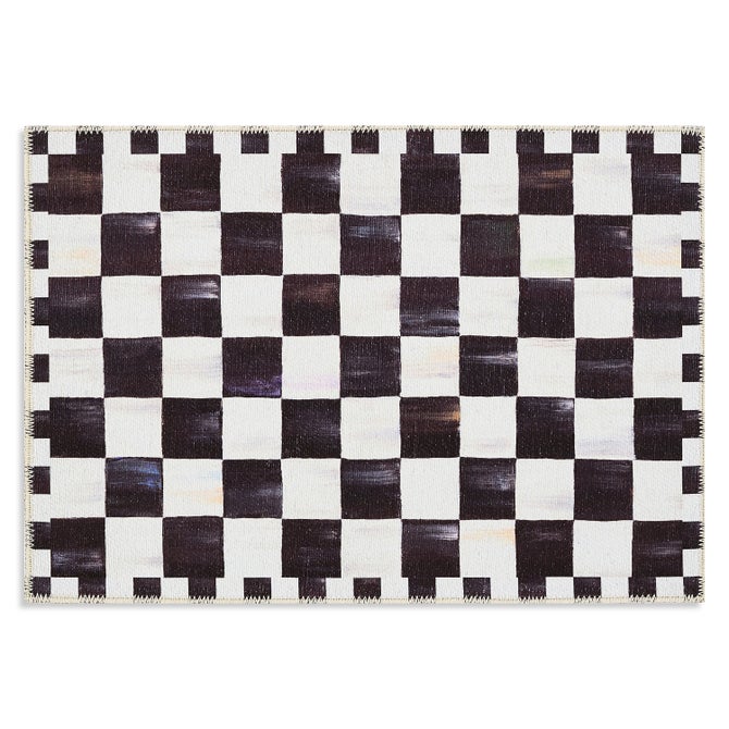 Courtly Checkered 2' x 3' Washable Rug image number 0