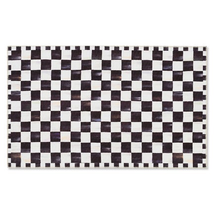 Courtly Checkered 3' x 5' Washable Rug