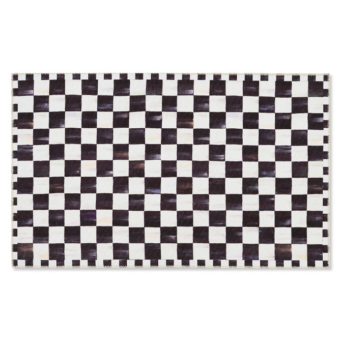 Courtly Checkered 3' x 5' Washable Rug image number 0