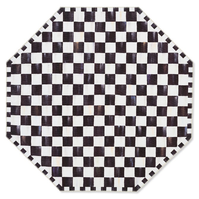 Courtly Checkered 6' Octagon Washable Rug image number 0