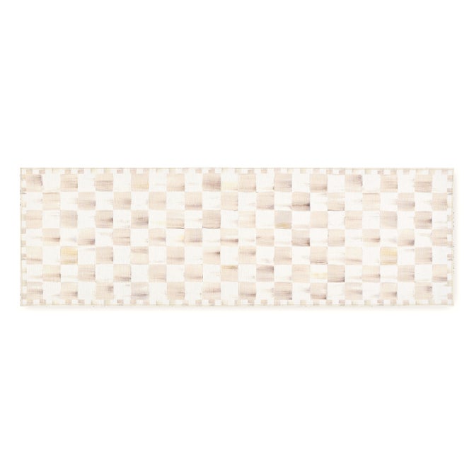 Mocha Checkered 2'6" x 8' Washable Runner image number 0
