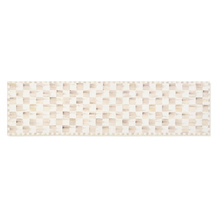 Mocha Checkered 2'6" x 10' Washable Runner