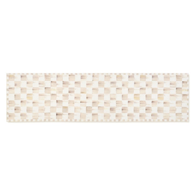 Mocha Checkered 2'6" x 10' Washable Runner image number 0