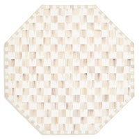 Mocha Checkered 6' Octagon Washable Rug