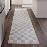 Sterling Checkered 2'6" x 10' Washable Runner