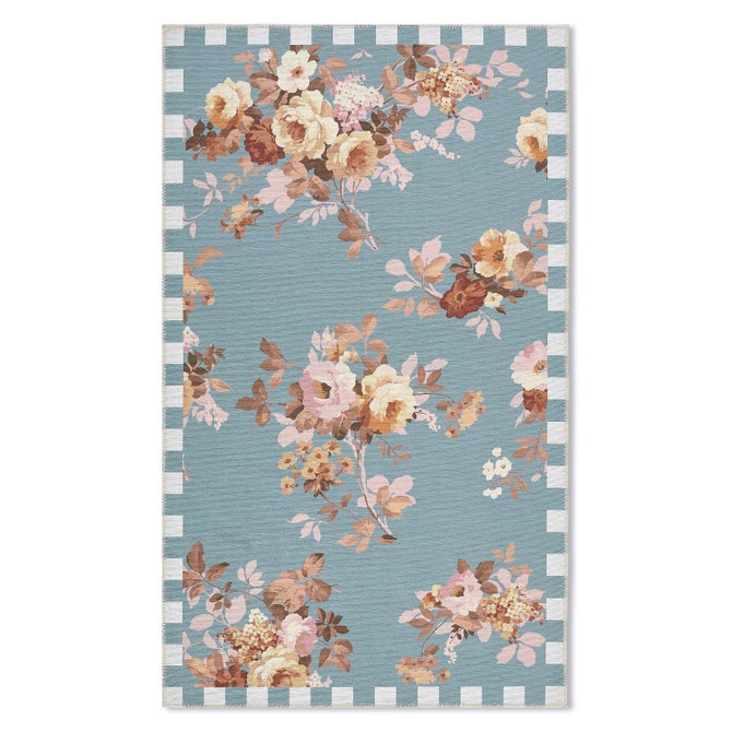 Slate Wild Rose 3' x 5' Washable Rug image number 0