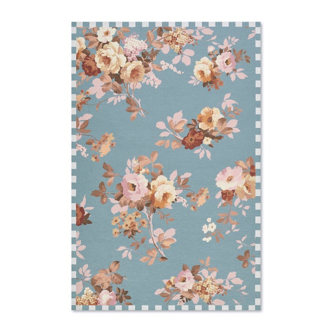 Slate Wild Rose 5' x 7'6" Washable Rug image number 0