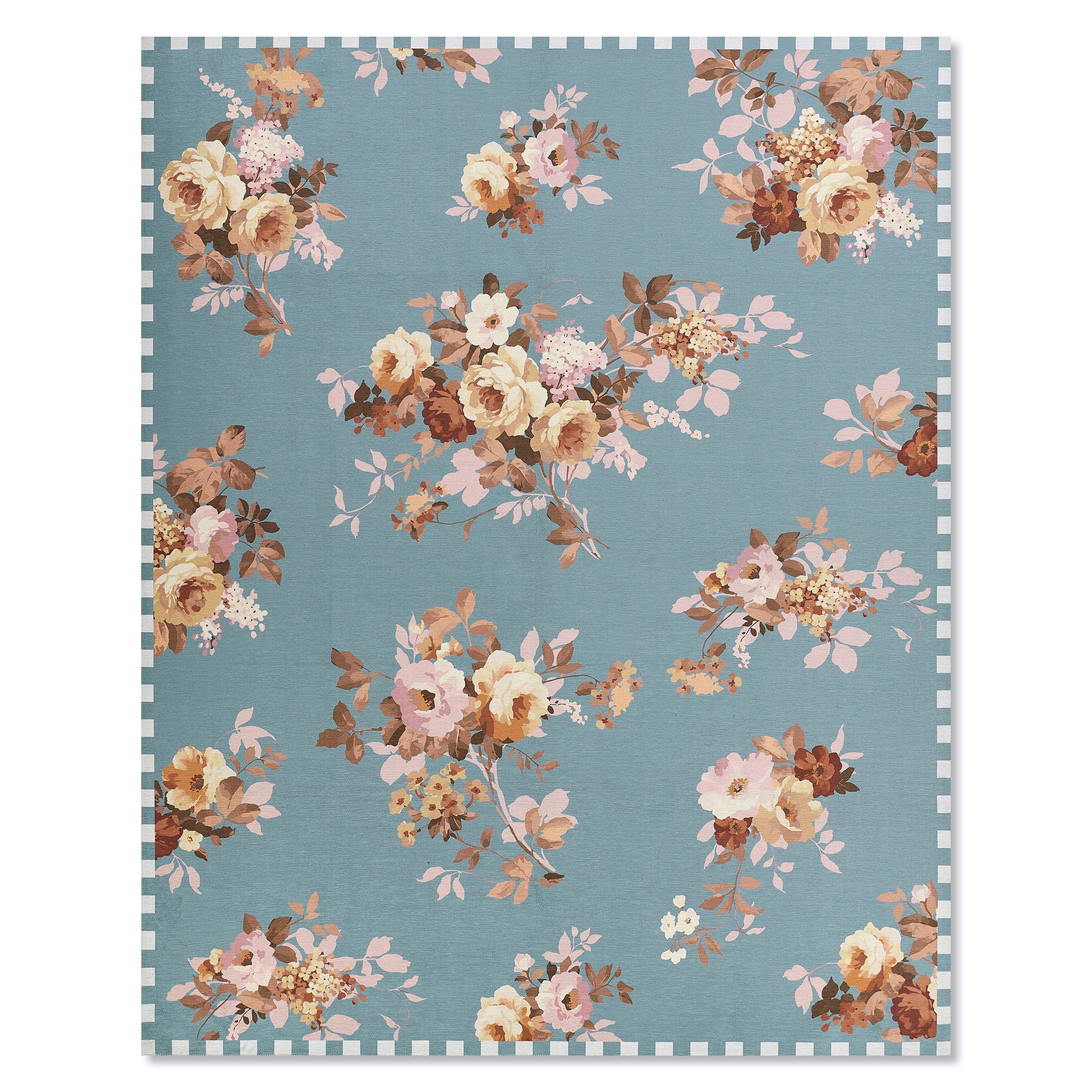 MacKenzie-Childs | Slate Wild Rose 8' x 10' Washable Rug