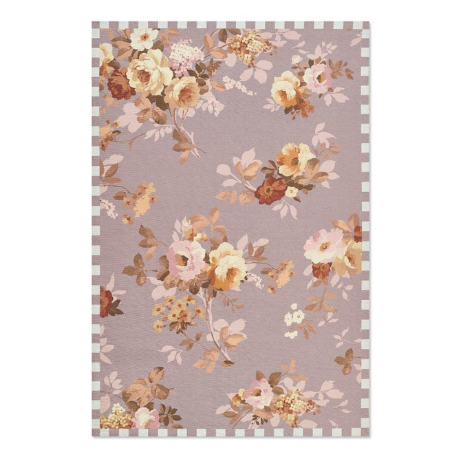 Taupe Wild Rose 5' x 7'6" Washable Rug image number 0