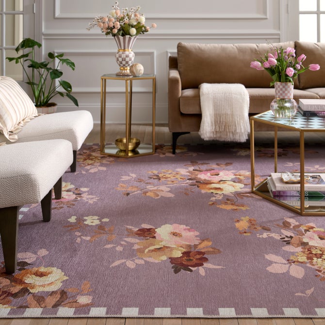 Taupe Wild Rose 8' x 10' Washable Rug image number 3