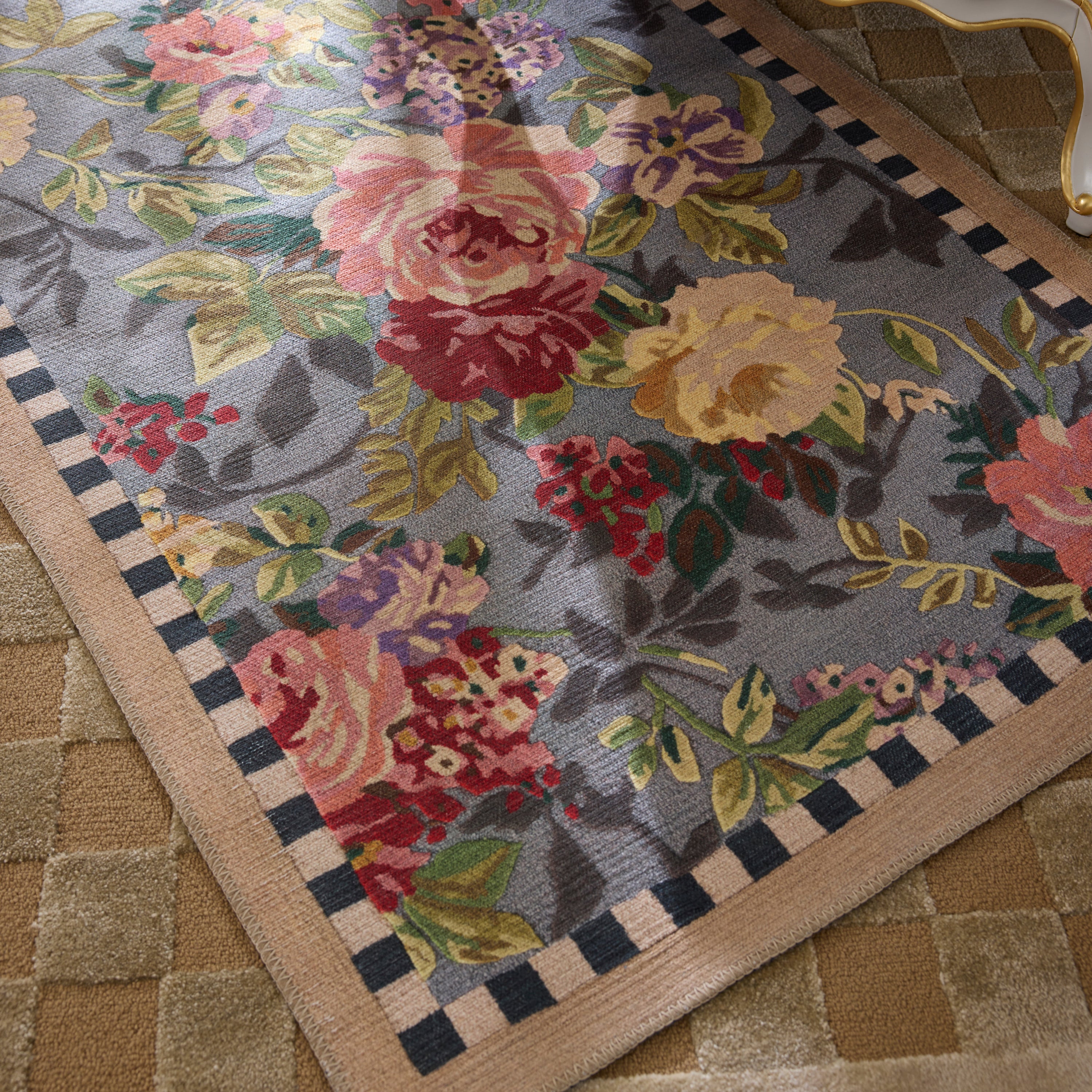 MacKenzie-Childs | Tudor Rose 3' x 5' Washable Rug
