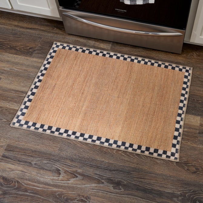 Naturals Check 3' x 5' Washable Rug image number 1