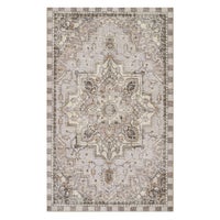 Heriz Checked Mocha 2' x 3' Washable Rug