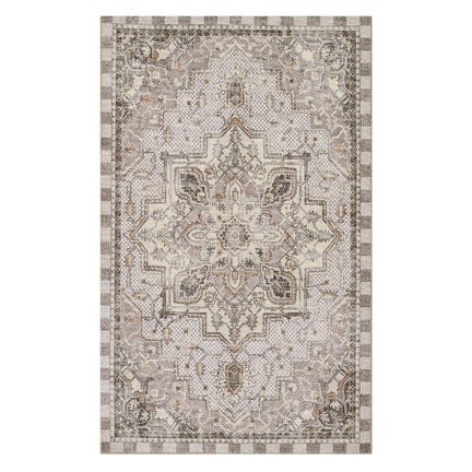 Heriz Checked Mocha 2' x 3' Washable Rug
