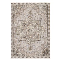 Heriz Checked Mocha 5' x 7'6" Washable Rug