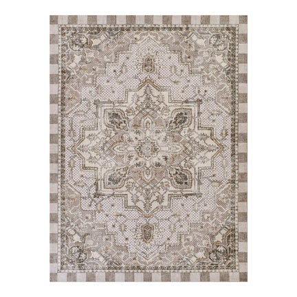 Heriz Checked Mocha 8' x 10' Washable Rug