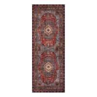 Heriz Checked Red 2'6" x 8' Washable Runner