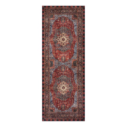 Heriz Checked Red 2'6" x 8' Washable Runner