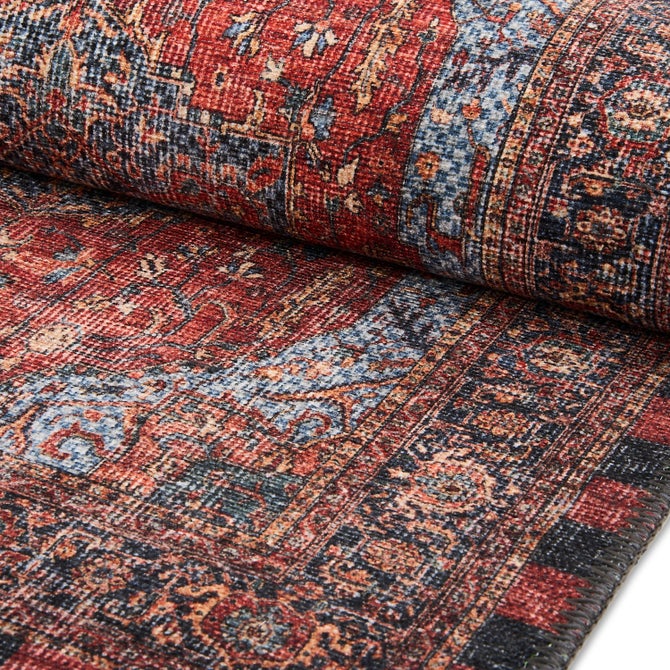 Heriz Checked Red 3' x 5' Washable Rug image number 2