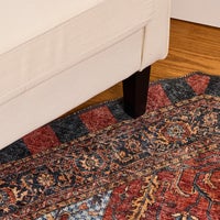 Heriz Checked Red 3' x 5' Washable Rug