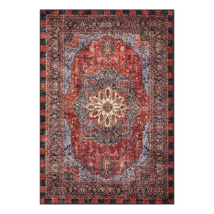 Heriz Checked Red 5' x 7'6" Washable Rug