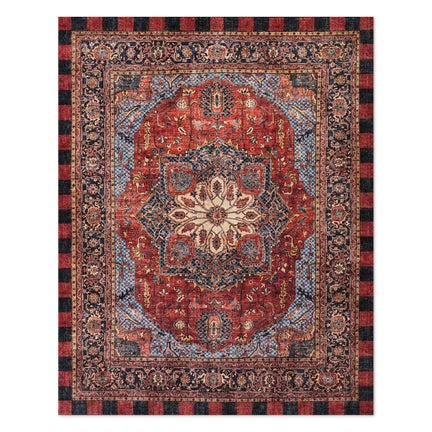 Heriz Checked Red 8' x 10' Washable Rug