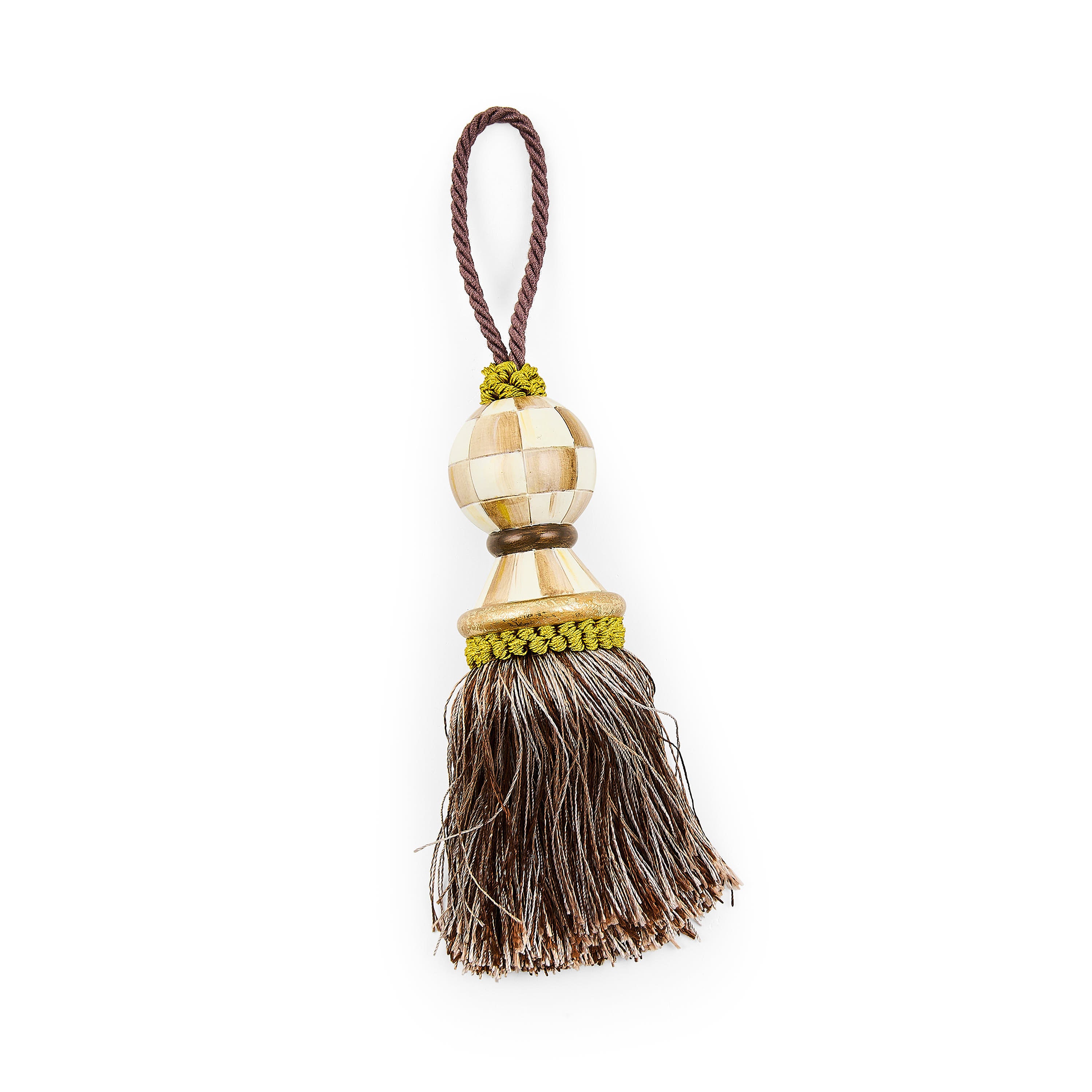 MacKenzie-Childs | Mocha Check Tassel