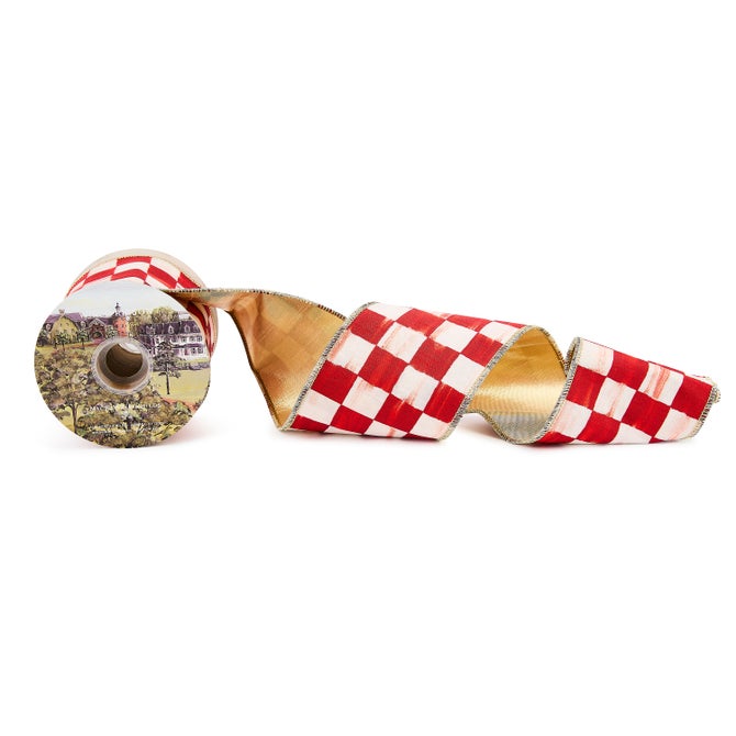 Red Check 4" Ribbon image number 0