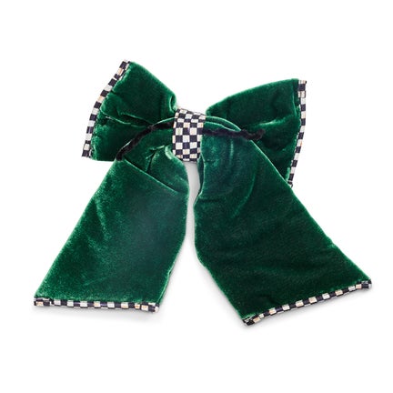 Green Velvet Small Bow