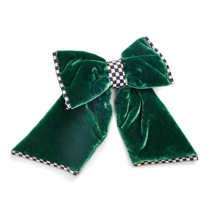Green Velvet Small Bow