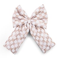Mocha Check Large Bow
