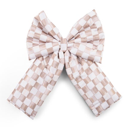 Mocha Check Large Bow