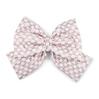 Mocha Check Medium Bow