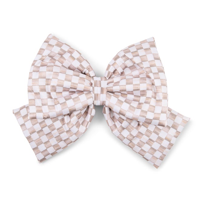 Mocha Check Medium Bow image number 0