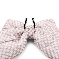 Mocha Check Small Bow