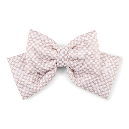 Mocha Check Small Bow